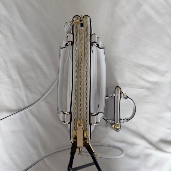 Coach Mini Borough Bag in White with Matching Mini Keychain Bag Charm - Picture 6 of 10